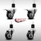 Service Caster 3'' SS Black Poly Swivel 1-7/8'' Expanding Stem Caster Set 2 Total Lock Brakes, 4PK SCC-SSEXTTL20S314-PPUB-BLK-2-S-2-178 - alternate 2